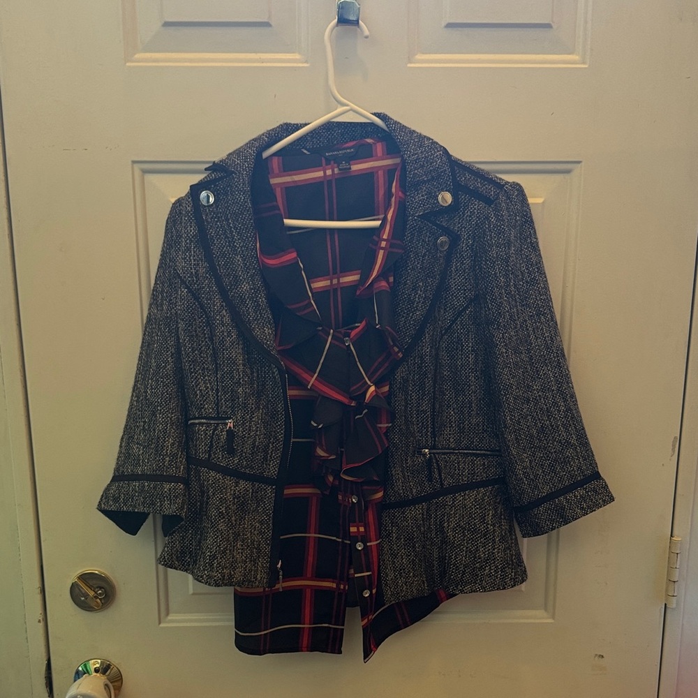 White House black market  Black and Gray Women's Blazer